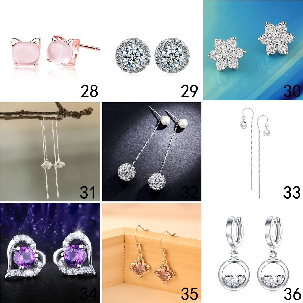 925 anting-anting perak murni, Busana sederhana, Anting-Anting wanita, Perhiasan Fashion Korea, Aksesoris telinga ED008