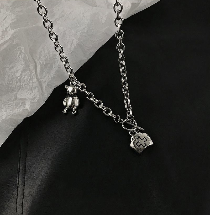 Kalung Liontin Beruang Gaya Hip Hop Untuk Pasangan