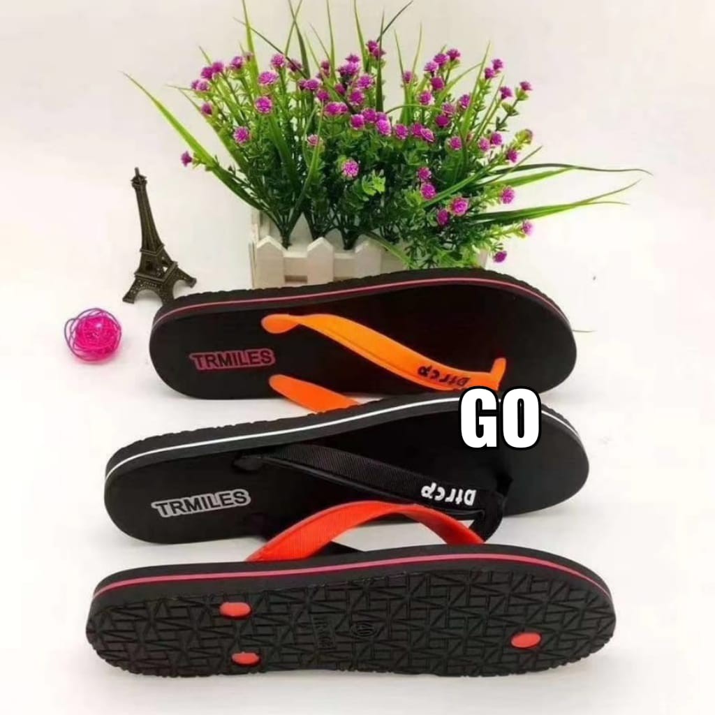 gos Import DTRCP BLACK Sandal Cowok Murah Japit Casual Teplek Sendal Cowok Flat Jepit