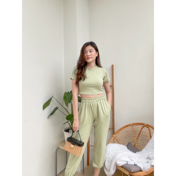 Baju Setelan Joger Wanita Kekinian Korean Style Set joger Fit S - XL