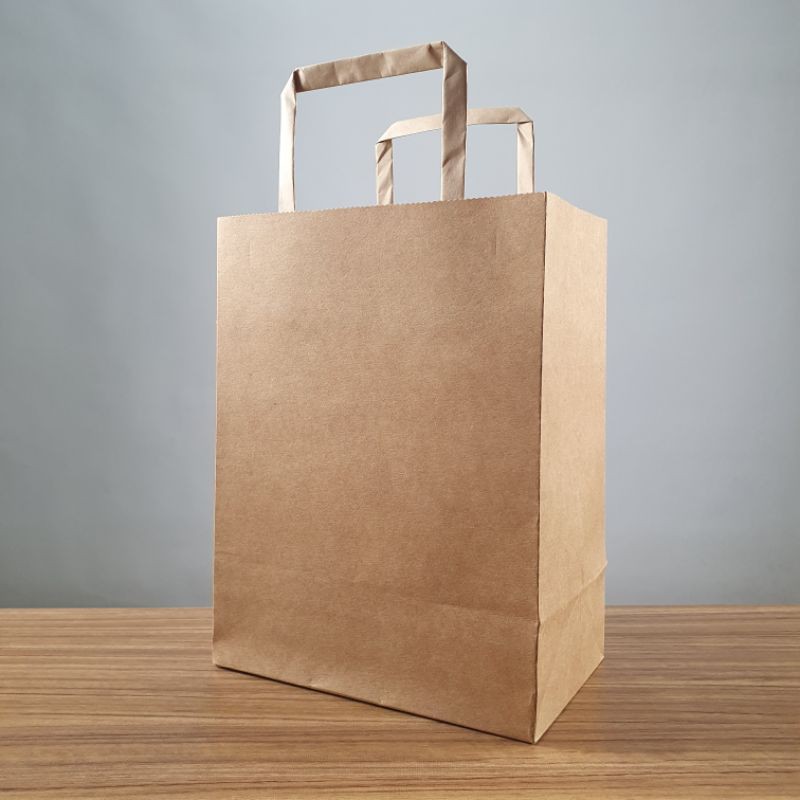 Paper Bag Warna Cokelat / Flat / 20 x 12 x 26 | Shopee Indonesia