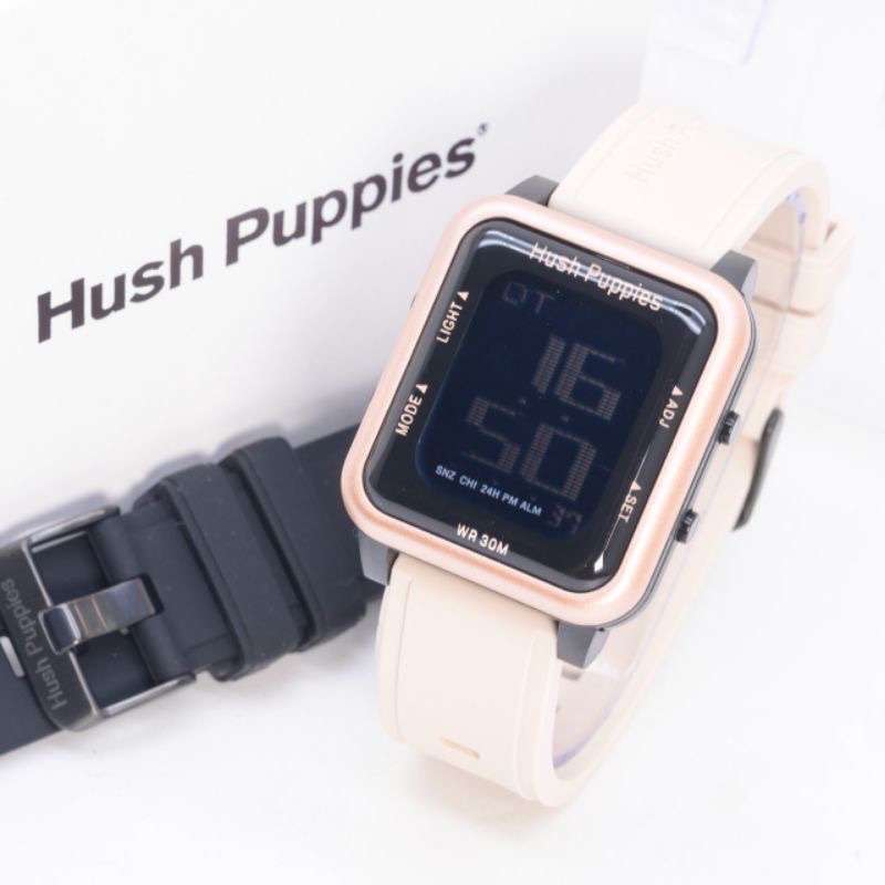 [DGS] Jam tangan Wanita/Pria Hush Puppies Digital Kotak Free box+tali Rubber