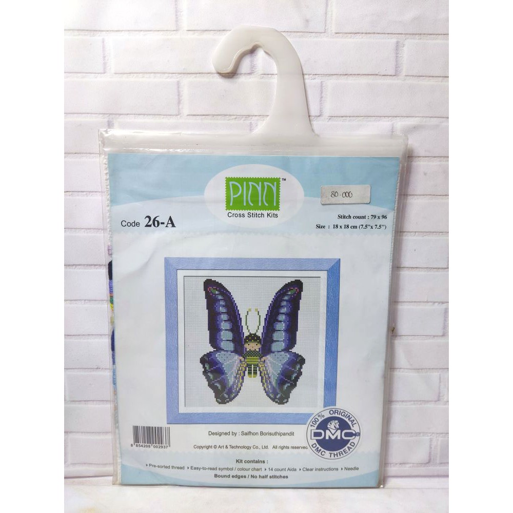 Paket DIY Craft Sulam Kristik Strimin Ori PINN 26-A Kupu Kupu Baby Butterfly