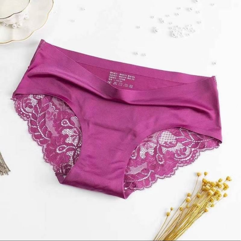 CELANA DALAM RENDA BRIEF SEAMLESS ICE SILK LACE UNDERWEAR SEXY PANTIES