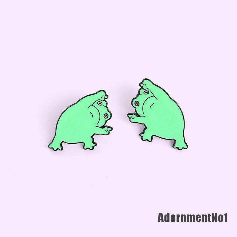 (Adornmentno1) Bros Pin Enamel Desain Katak Lucu Hias Cermin