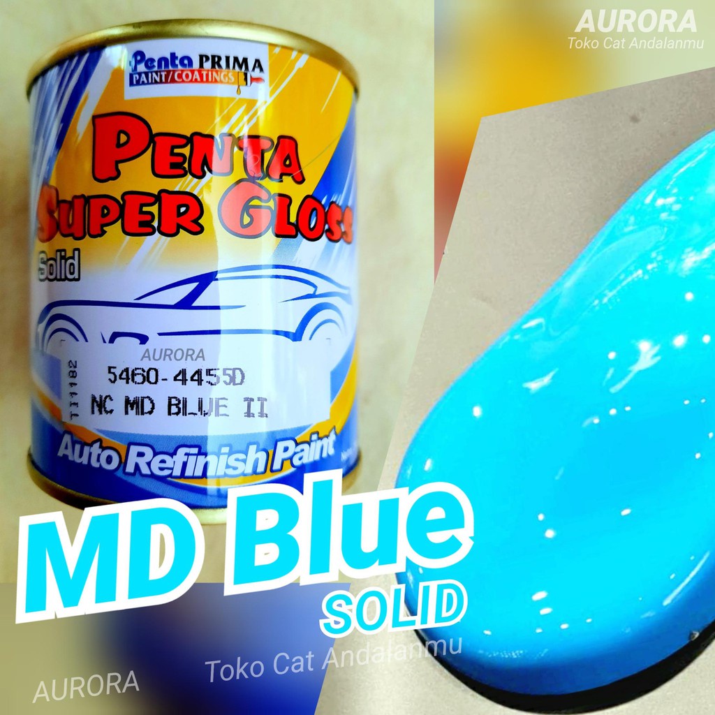 Cat Biru Cerah Solid Penta Super Gloss MD Blue Cat Mobil Motor Sepeda Glos