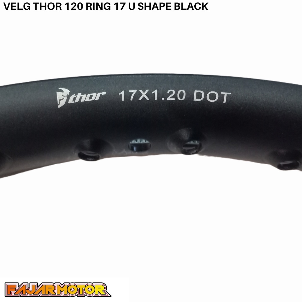 THOR VELG RIM U SHAPE 120 RING 17 SILVER BLACK