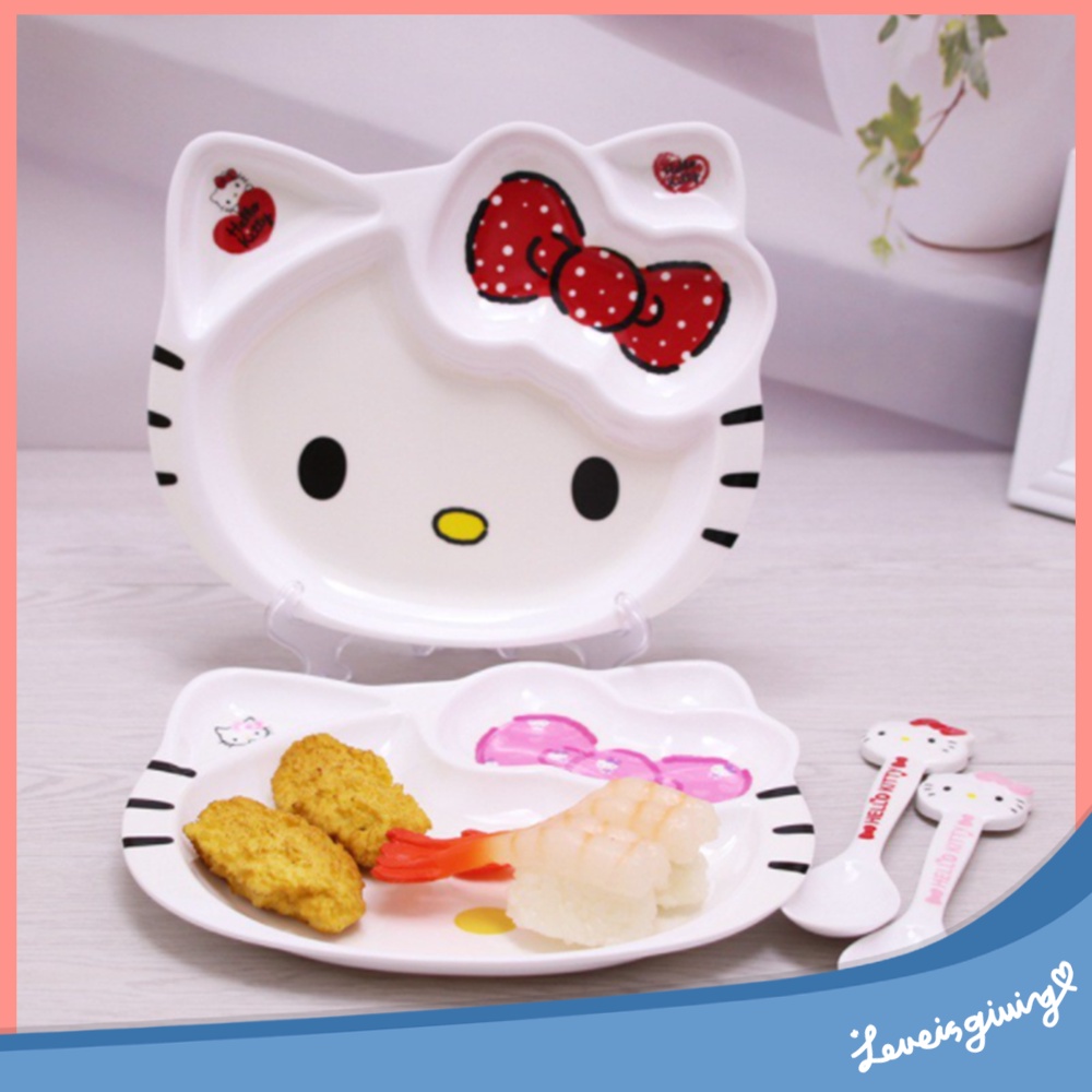 Baby Children Set Piring Gelas Sendok Garpu Peralatan Makan Set Anak Aman Bahan Alami Lucu 4 PCS