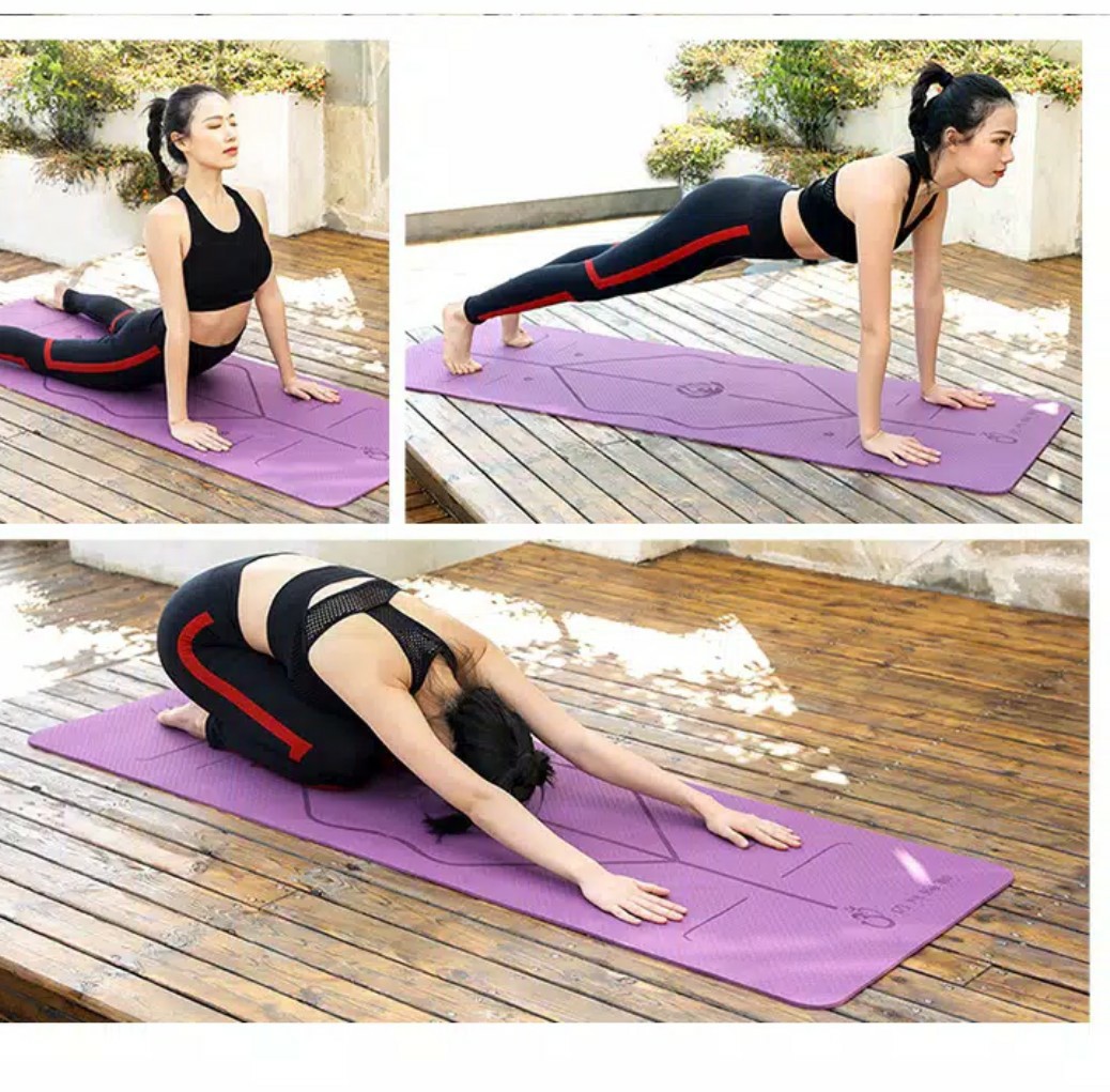  Matras Yoga  Bahan Tpe Elastis Anti Slip Ukuran 6mm Untuk 