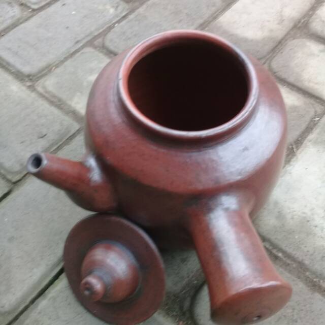 Kendi Rebus Jamu Tanah liat/Panci Tempat Rebus Jamu/Godogan Jamu SUDAH + PETI KAYU