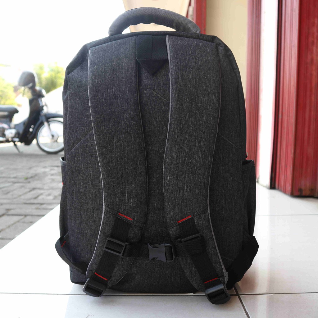 Tas Gendong Sekolah Kuliah Keren Ransel Extreme Hitam Garis Putih Kece