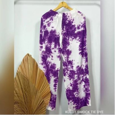 HOPYLOVY - Celana Panjang Kulot Smock Tie Dye