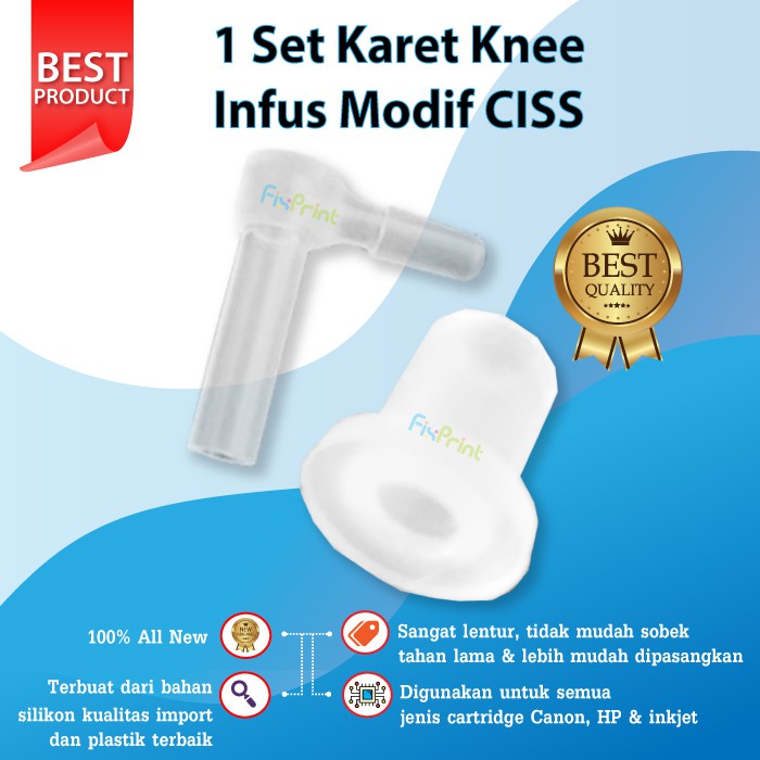 Knee L dan Karet Knee CISS Catridge Modif Infus Modifikasi Printer Canon HP