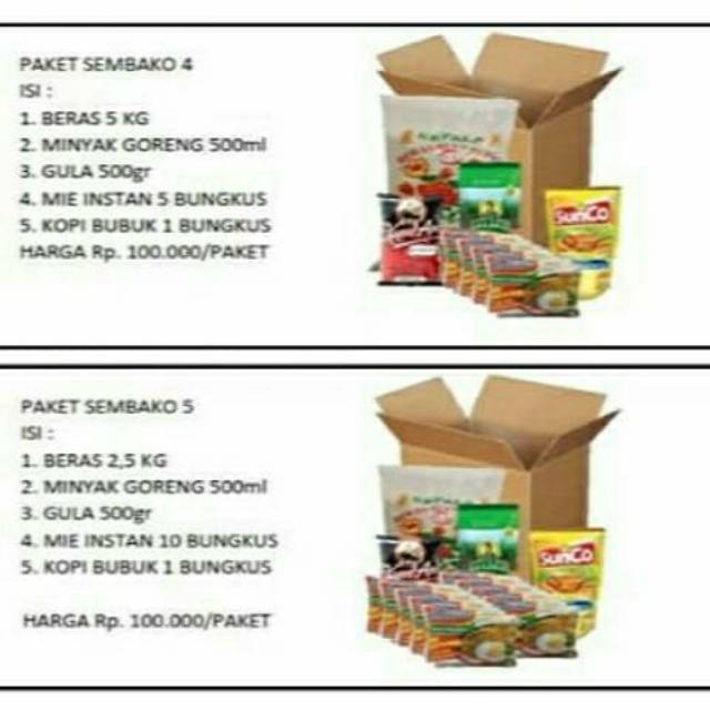 

Paket sembako murah