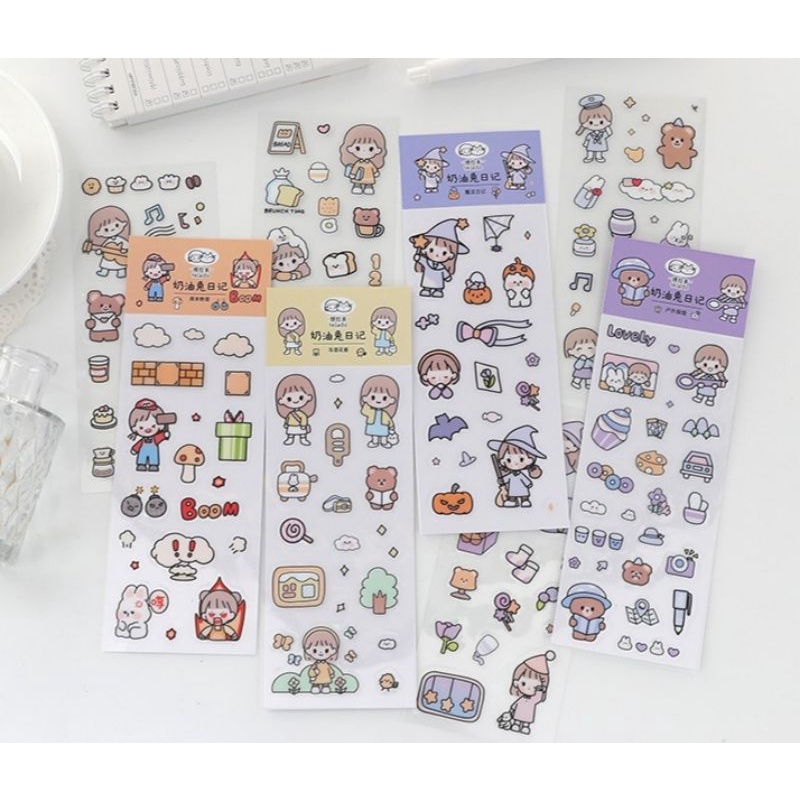 

CLEARANCE SALE Sticker Cute Girl 2pcs / Sticker Cute Bujo Aesthetic/korean cute stickers