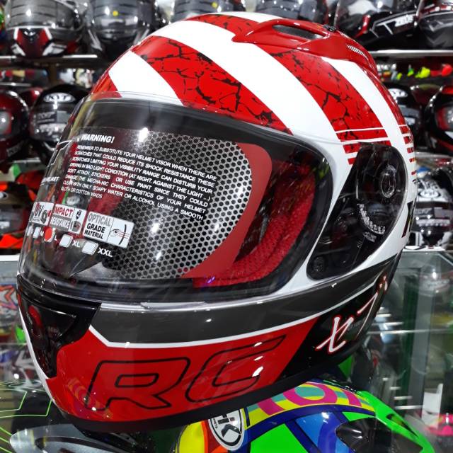 Helm KYT RC7 Motif Seri #17 Katana White / Red