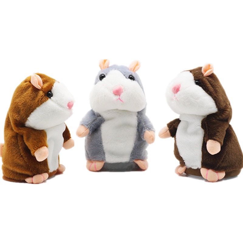 Mainan Boneka Hamster Bahan Plush Dengan Perekam Suara Untuk Edukasi Bayi