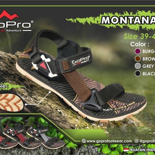 GoPro Sandal Gunung Pria sandal MONTANA Size 39-43 nyamanlentur 100% ASLI