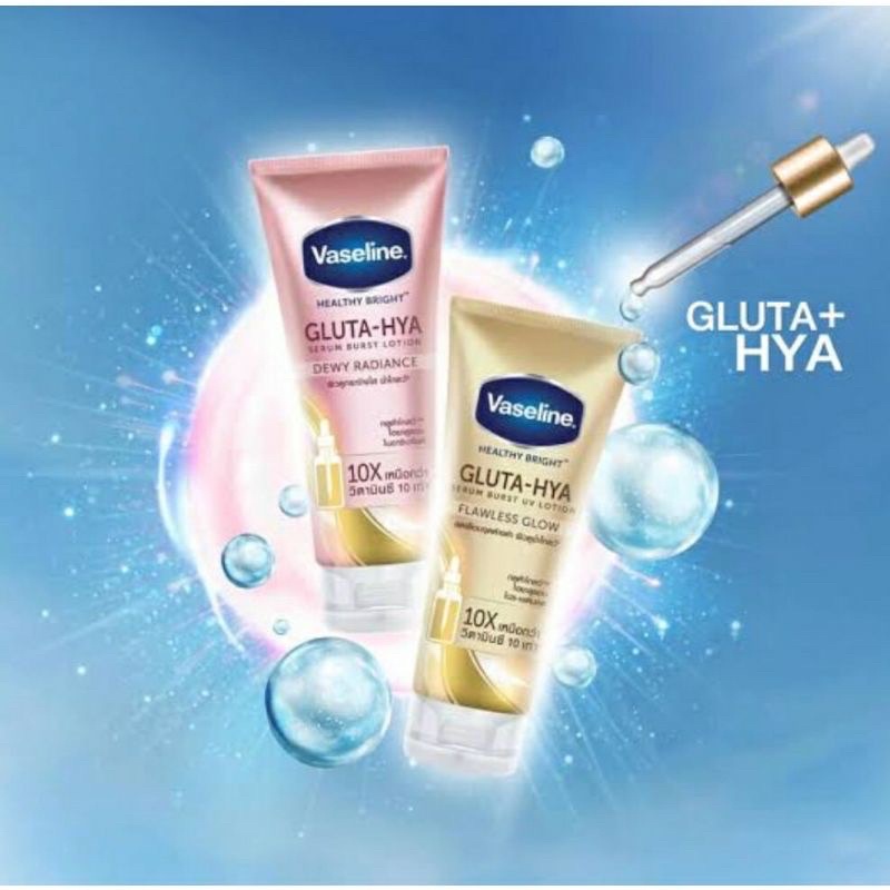 [READY STOCK] Vaseline Gluta Hya UV Lotion Flawless Bright - Dewy Radiance 200 ml Vaseline lotion Dewy Vaseline gluta hya overnight lotion vaseline overnight