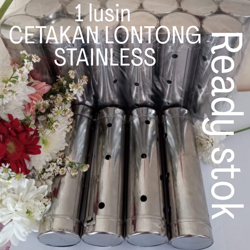 Cetakan lontong berbahan stainless dengan ukuran panjang 20cm diameter 4 cm/1 lusin