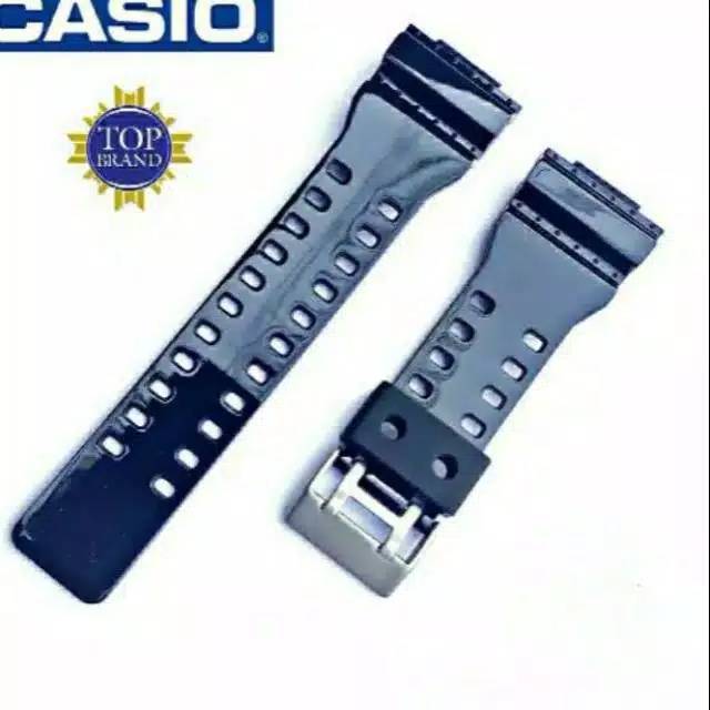 Rubber Tali Strap Jam Tangan Casio ga700 ga400 ga-700 ga400 Hitam Glossy