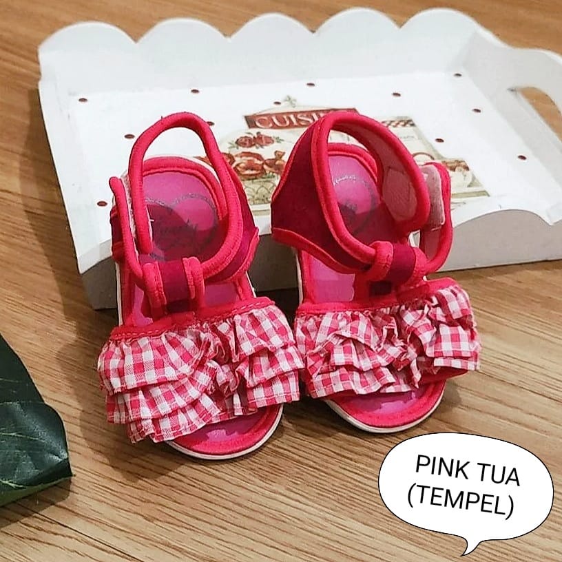 Sandal Sepatu Bayi Perempuan Motif Renda Kotak / Sandal Sepatu Anak