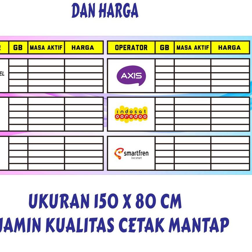 [ Ready stok ] NFJ Spanduk / Banner / Backdrop Konter Pulsa Banner Kuota 15x8 cm  □