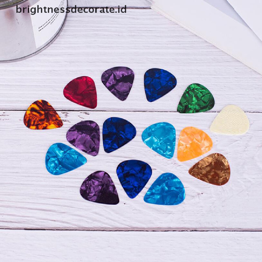 10pcs Plectrums 1 Pick Holder Warna-Warni Untuk Gitar Akustik / Elektrik