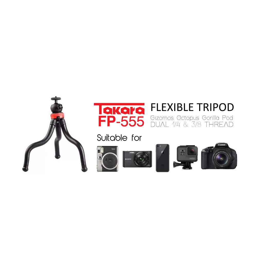 Takara FP-555 Gorilla Mini Tripod Flexible DSLR HP GoPro FP555