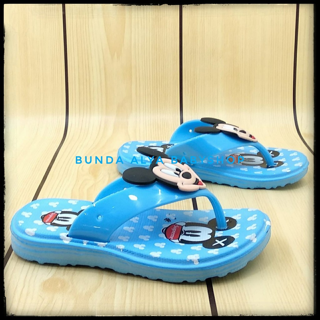 Sandal Anak Laki Laki Usia 4 5 6 Tahun Size 28 - 33 BIRUMUDA - Sendal Anak Cowok Elastis Kartun Lucu Karet Anti Licin