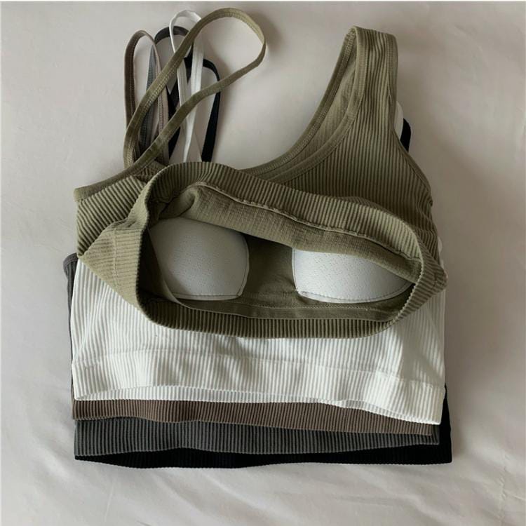 Victoria Tanktop Crop Top Tali Samping Korean Cross Tanktop Stylish Wanita Toga Padded Tanktop Crop Tanktop Bra With Cup Tanpa Kawat Import 1108