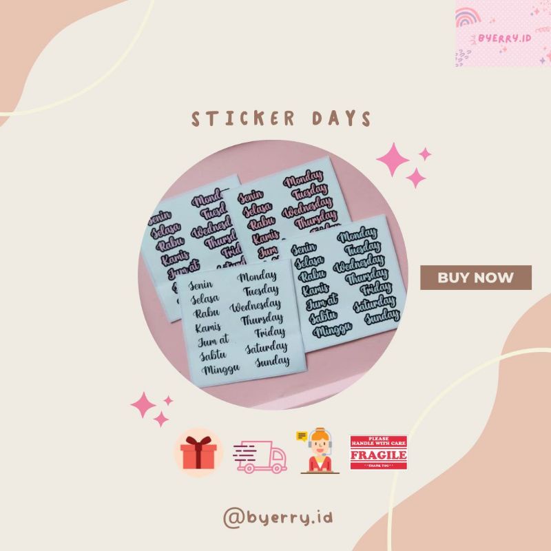 

STICKER DAYS MINI LUCU MURAH / AESHTETIC / STICKER LAPTOP TUMBLR / BULLET JURNAL / DIARY / PLANNER