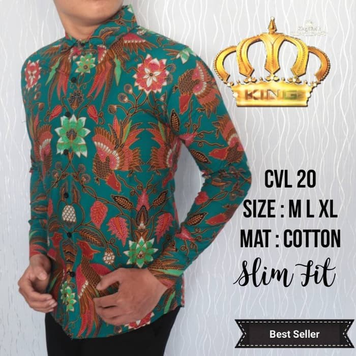 KEMEJA BATIK PRIA SLIM FIT MEWAH D374