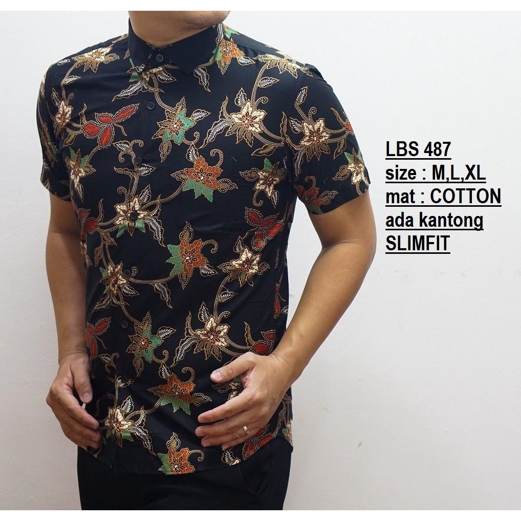 LS501 KEMEJA BATIK PRIA SLIMFIT MEWAH UNIK BAJU BATIK PRIA BEST SELLER