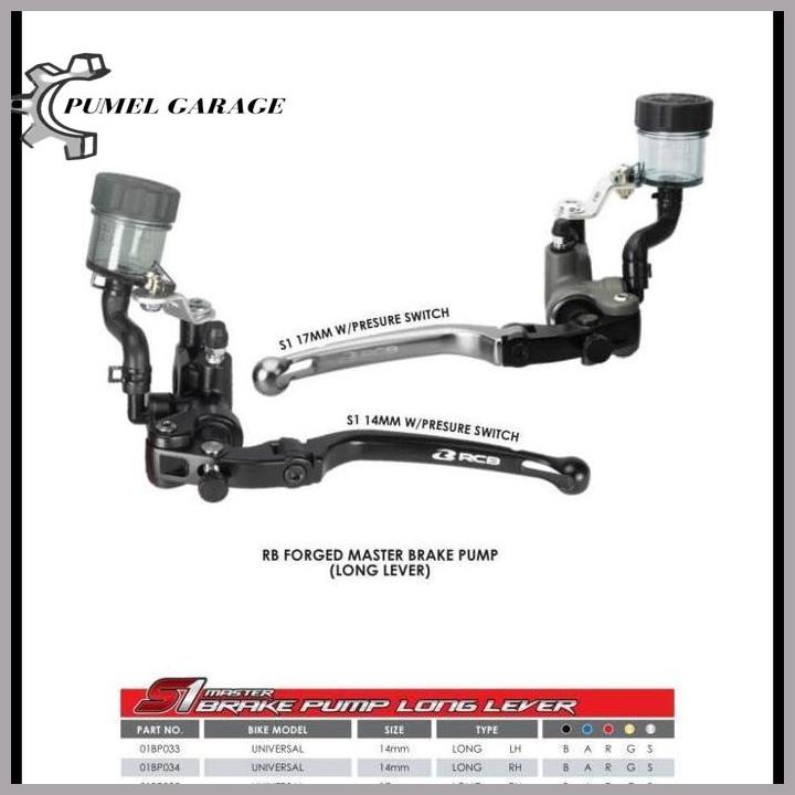 Master Rem Rcb S1 Long Lever 14 Mm Kiri Hitam Original Termurah