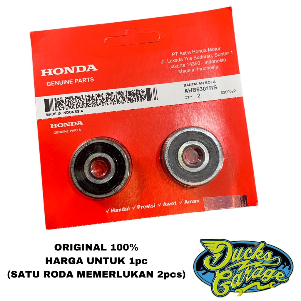 Laher Bearing Roda 6301 Honda C70 C700 C800 Supercup Astrea 800 Star Prima Grand Impressa Legenda Win Original AHM
