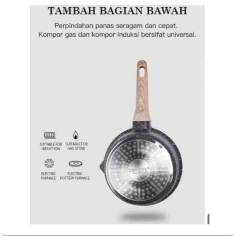 PANCI CAROTE SAUCEPAN SAUCE PAN 18CM 18 CM SERBAGUNA GRANIT TUTUP KACA