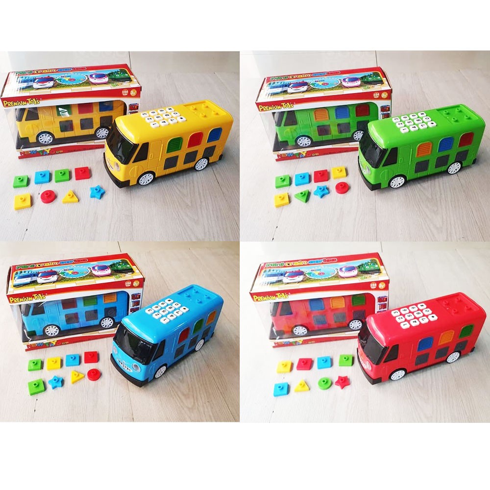 Mainan Anak Mobil Mobilan Bus Tayo Baterai Lampu