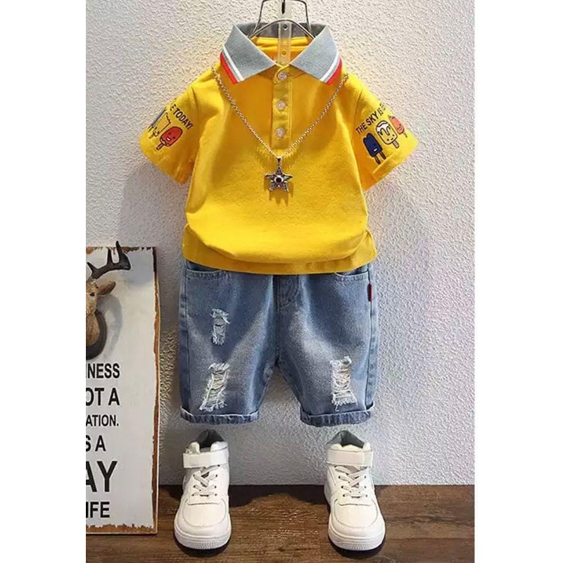 SETELAN KAOS POLO JEANS TRENDY BAYI ANAK MOTIF ICE CREAM DENIM USIA 6 BULAN-5 TAHUN BEST QUALITY TERBARU TERLARIS/ SETELAN KAOS POLO JEANS TRENDY BAYI ANAK LAKI-LAKI/ SETELAN KAOS POLO JEANS TRENDY BAYI ANAK COWOK/ SETELAN KAOS POLO ANAK MOTIF ICE CREAM