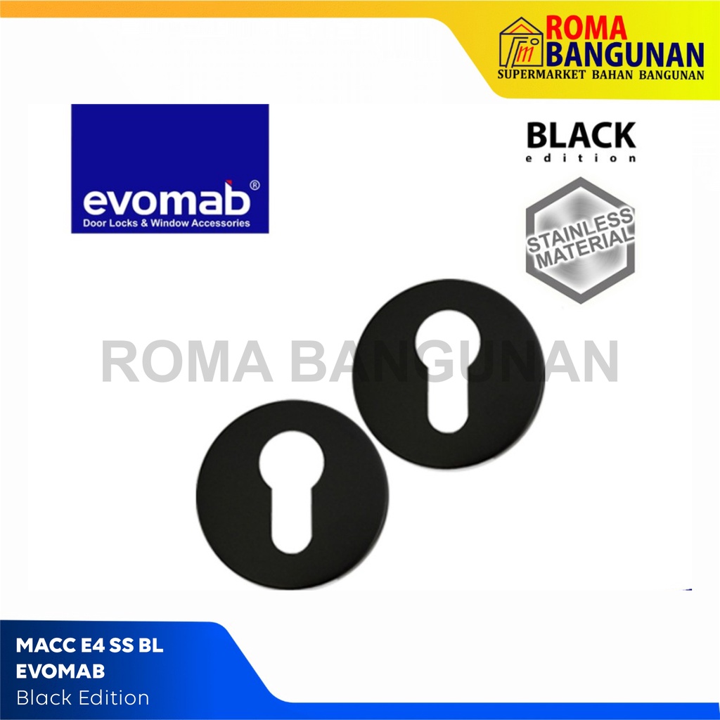 Evomab Aksesoris Pintu Ring Kunci Escutcheon E4 SS BL BLACK