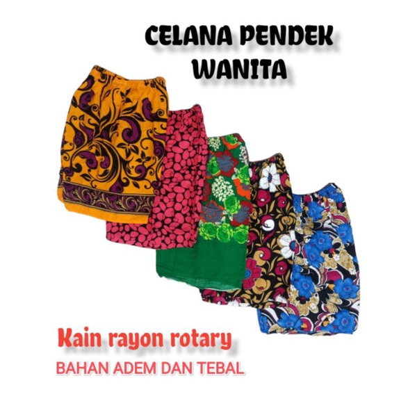 CELANA KOLOR PENDEK WANITA KAIN ADEM