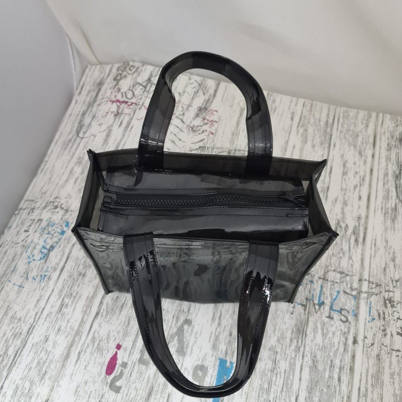 Tas Tote Mika Hitam Custom Tali Mika 25x10x20