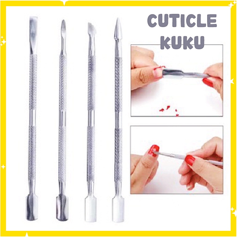 Nail Cuticle Pusher Nail Art Trim Alat Pendorong Kutikula Manicure KU022