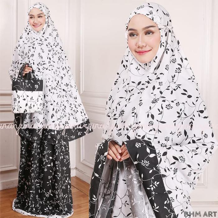 mukena dewasa jumbo mukenah sholat katun asifa putih