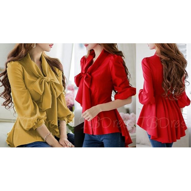 Kemeja kerja kuliah wanita /Kemeja pingguin wanita korean style / baju kerja kantoran wanita terbaru