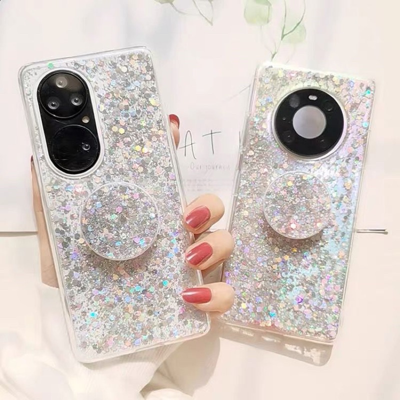 Glitter Case Silver Samsung A53 A12 A23 A73 A13 Zflip 3 Zflip 2 4 Z Fold 2 3 Oppo Reno 7 4G 5G