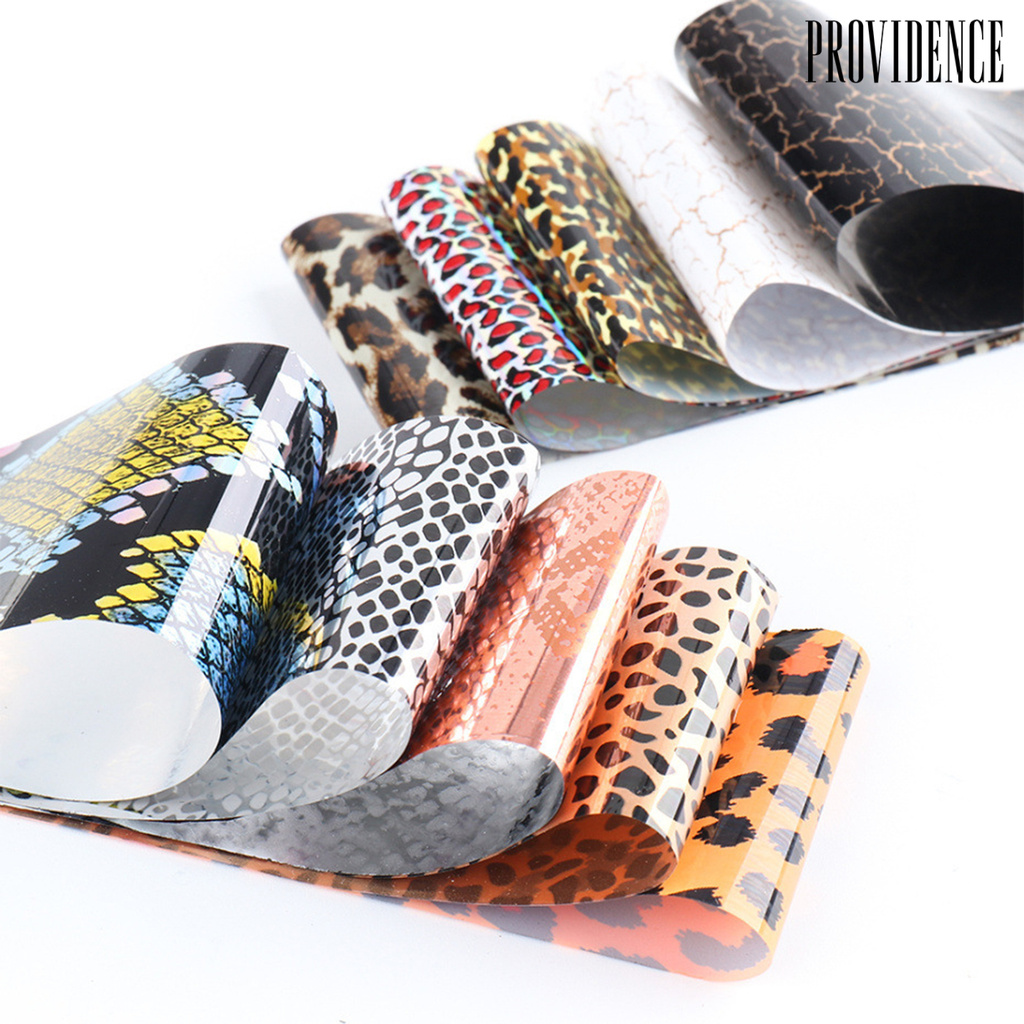 Providence 10pcs / Set Stiker Kuku Motif Kulit Leopard Untuk Dekorasi Nail Art / Manicure