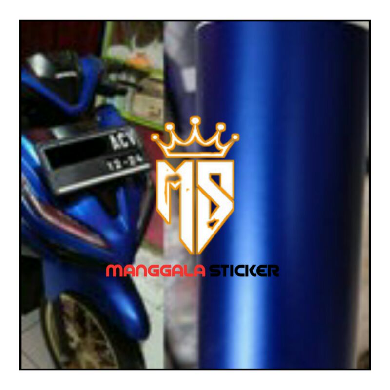 STICKER SKOTLET METALIC DOFF / SKOTLET BIRU METALIK DOFF UNTUK BODY MOTOR DAN MOBIL