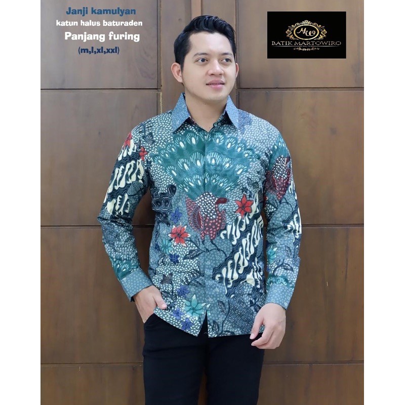 KEMEJA BATIK PREMIUM JANJI KAMULYAN FULL FURING KATUN HALUS BATURADEN SIZE M-XXL