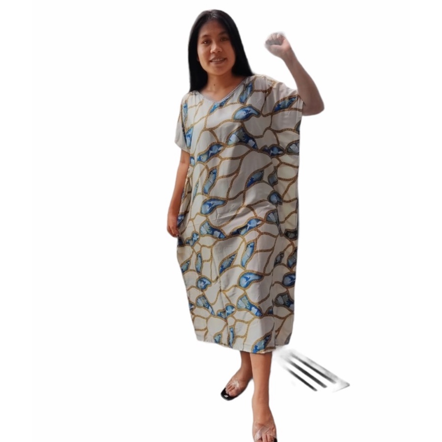 Daster Kalong/Daster Kelelawar Bahan Rayon Rotari Sritex Ld 110 Pb 110 Daster Kekinian [M-C]-Permata Biru